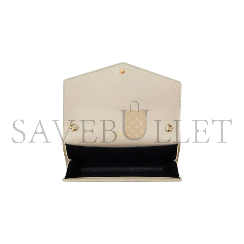 YSL UPTOWN CHAIN WALLET IN SHINY CROCODILE-EMBOSSED LEATHER 607788300256 (19*12*3cm)
